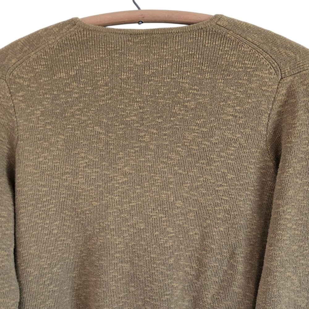 Madewell Womens Surplice Wrap Sweater M Olive Green Cotton Blend Long Sleeve - Picture 11 of 14
